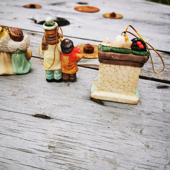 Vintage Bisque Porcelain Hand-painted Christmas Ornaments ~ Set of 6 - Picture 11 of 16